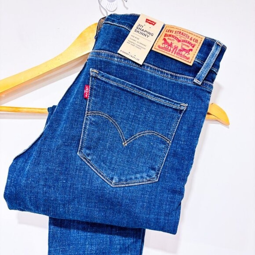 LEVI'S 311 Shaping Skinny Dark Blue Mid Rise Stretch Jeans Size 29x28 - Picture 11 of 11